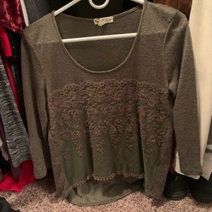 About a girl. Green top.